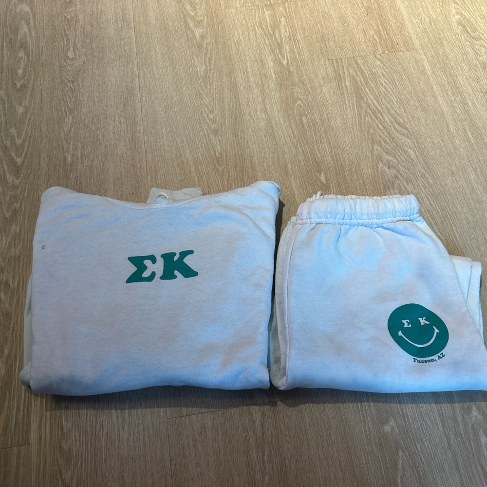 Kids White Sweatpants Set